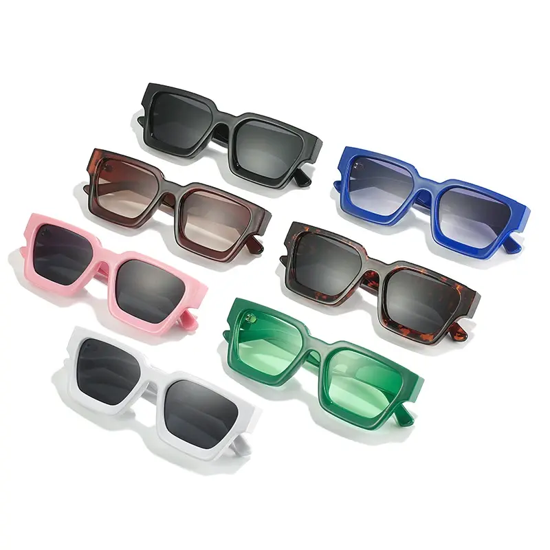 SO&EI Fashion Square Women Luxury Sunglasses Retro Brand Designer Men Trending Leopard Blue Green Sun Glasses Shades UV400 SO&EI Fashion Square Women Luxury Sunglasses Retro Brand Designer Men Trending Leopard Blue Green Sun Glasses Shades UV400