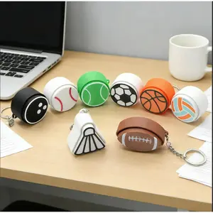 8 Pcs Sports Balls Fidget Clicker Toys, 3D Printed Sensory Toy Clicker Keychain Fidget Toys for Relief Stress Autism Hyperactivity, Kids Adults Birthday Gifts Goodie Bags Stuffers