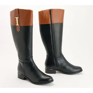 Isaac Mizrahi Live! Medium Calf Faux Leather Riding Boots