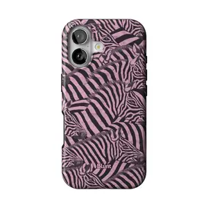 Blunt Pink Zebra iPhone Case – Luxury Safari Animal Print Protective Cover for iPhone 17 16 15 14 13 12 11 Pro Max