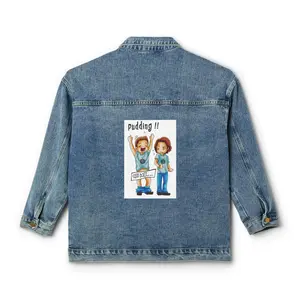 “Pudding!!” Supernatural Chibi Denim Jacket – Funny Fan Art Tribute