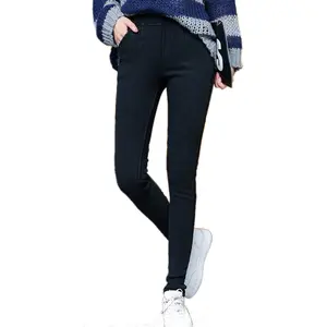 Graduated Compression Leggings for Plus Size Women, Skinny Fit Mock Denim Teknoknit, Non-Pilling with Pockets & Reflective Stitch, Lady, Clothes