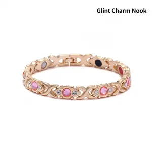 Magnetic bracelet with diamonds, adjustable women's wristband, Valentine's Day gift, Christmas gift