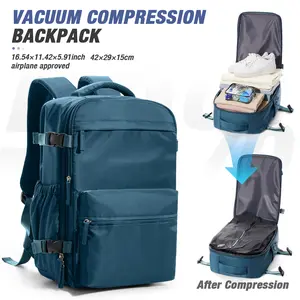 Vacuum-sealed travel backpack (with pump); TSA carry-on travel backpack for air flights; unisex (for men and women); equipped with a vacuum system; vacuum  travel backpack laptop backpack  Friendly  weekender duffel compression  bag