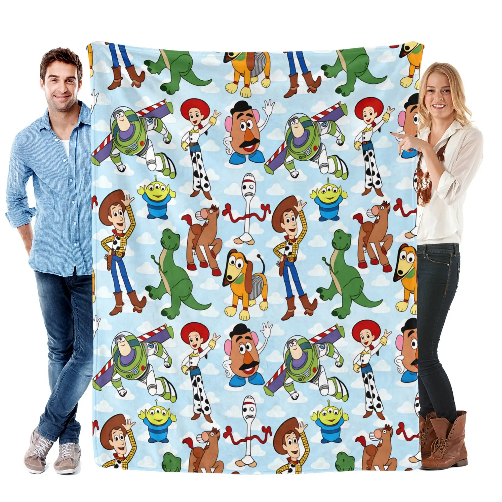 DISNEY Toy Story Character Blanket, Cartoon Buzz Lightyear Soft Comfortable Blanket for Nap, Bed, Car and Outdoors