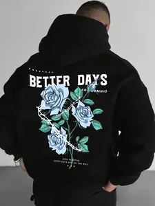 Unisex "Better Days" Thorn Rose Graphic Hoodie | Hopeful Edgy Streetwear Oversized Hoodie | Optimistic Aesthetic Apparel | Comfortable Fleece Casual Hoodie | Stylish Everyday & Urban Wear | Relaxed Fit Better Days Hoodie