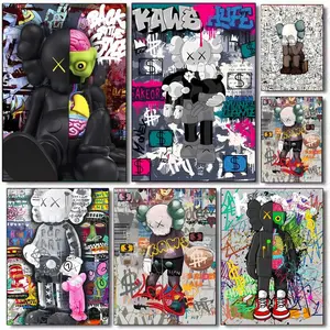 K-Kaws Cute L-Luxury Poster Art poster movie mural family childrens room wall decoration print Sublimated Prints Gift suitable for living room bedroom bar parlor home decor gift fade-Resistant, Non-sticky, vibrant Wall print