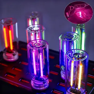 【CarpartsX】 Car USB Night Light Touch Dimmable Mini LED Glass Bottle Lamp Truck Stuff Portable Plug & Play Ambient Lights for Car Interior, Bedroom, or Travel Use Decor