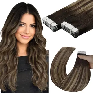 Dark to Dark Ash Blonde Balayage Tape in Extensions