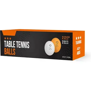 Ping Pong Balls - 3-  Table Tennis Balls | High-Performance 40+ ABS Professional Quality |  Durability for Indoor & Outdoor Ping Pong Tables (White/Orange, 4-Pack)
