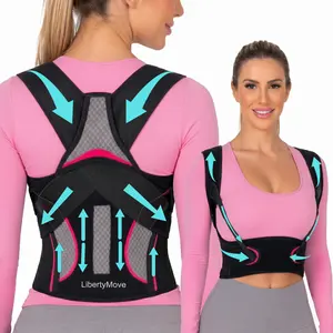 LibertyMove Advanced Posture Corrector for Women, Fashionable Underbust Back Brace for Women, Shoulder & Upper Back Support with No-Chafe Underarm Straps, Adjustable Spinal Straightener for Confident Upright Posture, Figure Shaping & Back Pain Relief