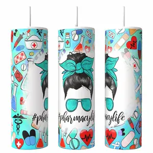 Pharmacy Life 20 oz Tumbler Coffee Drinkware Insulated Lid Skinny Portable