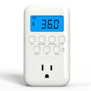 Watt Meter Plug with Backlight, Plug-in Socket Power Meter Electricity Usage  Consumption  Electrical Energy ,  Amps Wattage Electricity Usage Tester, 9 Display Modes