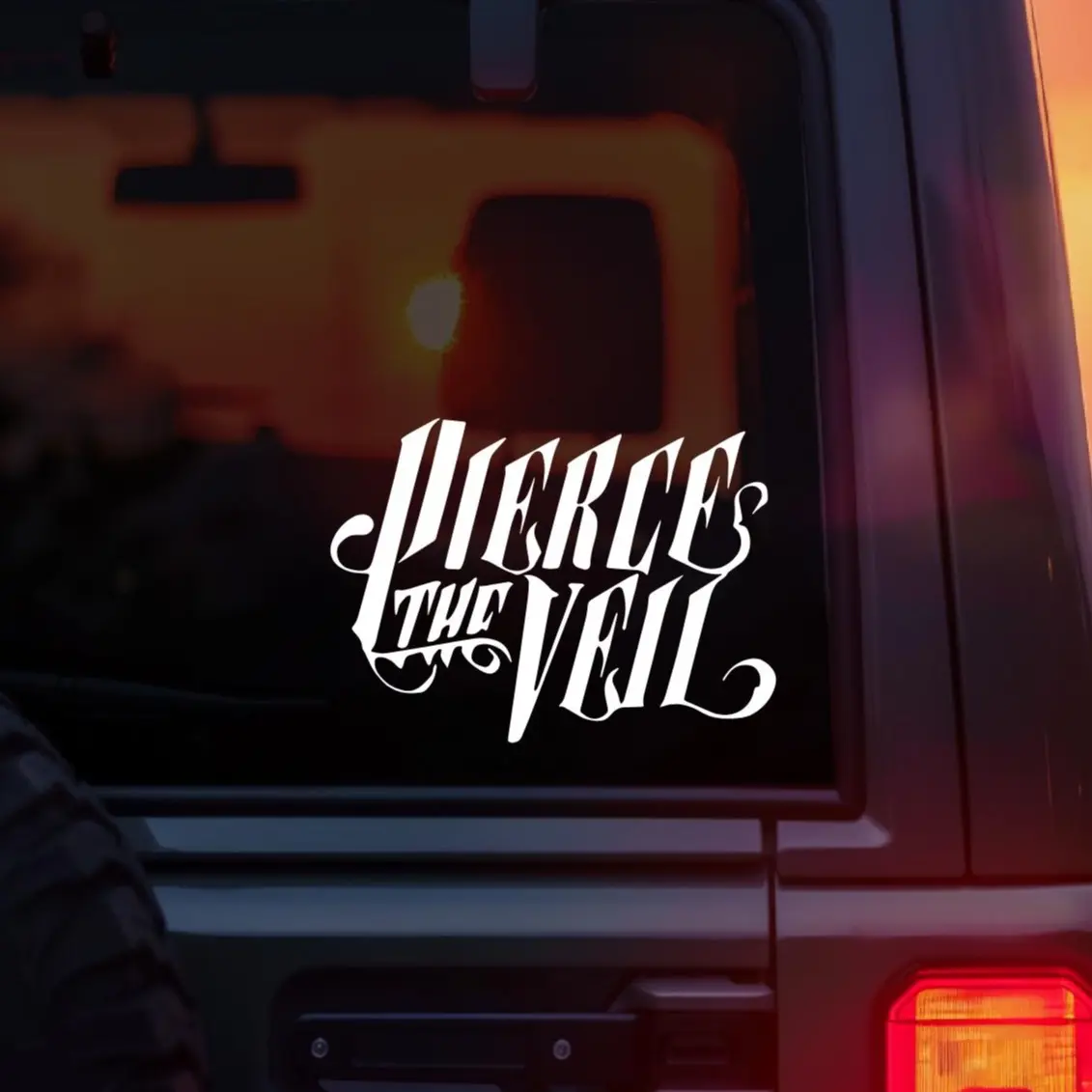 Pierce The Veil Logo Vinyl Car Decal – Emo Post Hardcore Band Sticker for Car Window Laptop Tumbler – Alternative Rock Music Decal for Pierce The Veil Fans