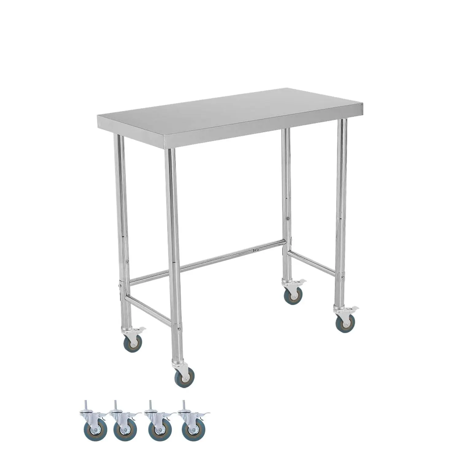 [Football Fan SeasonDeal] New Upgraded Utility Tables Durable Stainless Steel Single Layer Workbench Operating Table for Industrial and Laboratory Use, Heavy-Duty Design, Easy to Clean and Maintain
