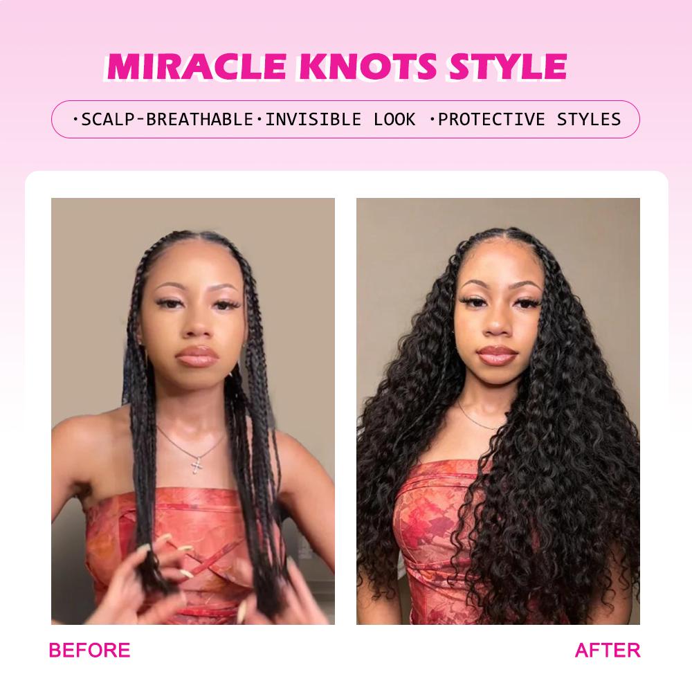 Asakiss Human Hair Feather Crochet Extensions - Burmese Curly, Knotless Water Wave, Pre-Separated for Boho Braids & Hair Braids, 4-5 Packs (48-52g/Pack) for Full Head, Glueless Lightweight Time-Saving Protective Styles with Curled Waves