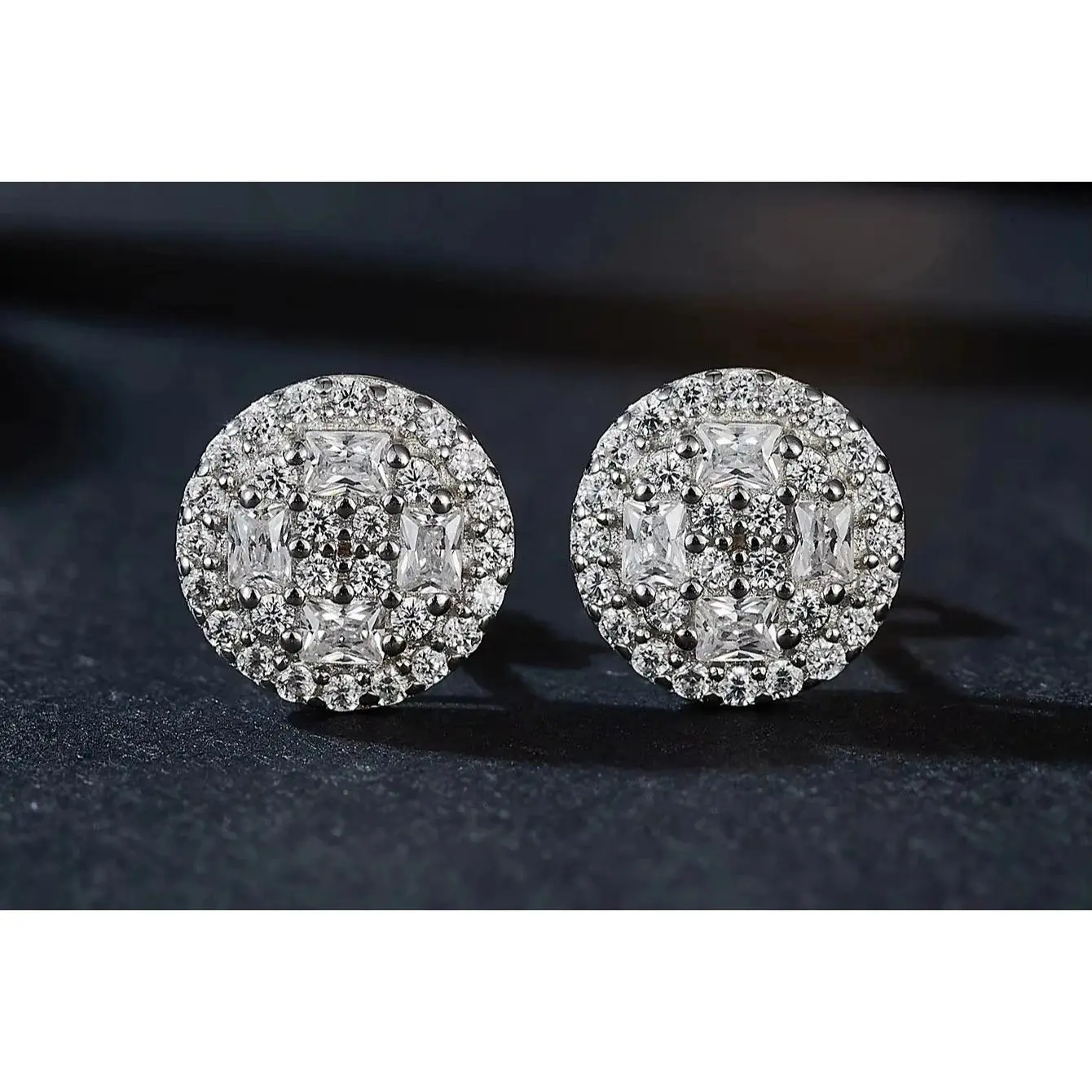 7MM VVS1 Moissanite Stud Earrings D Color 925 Sterling Silver Screw Back Dallas Jewelers
