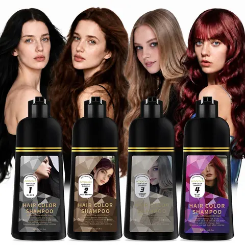 3-in-1 Hair Color Shampoo - Plant Extract & Haircare Oil Infused, Fruity Aroma, Quick Coloring, Gentle Cleansing, Demipermanent Long-Lasting Color, Unisex Adult Formula for All Hair Types