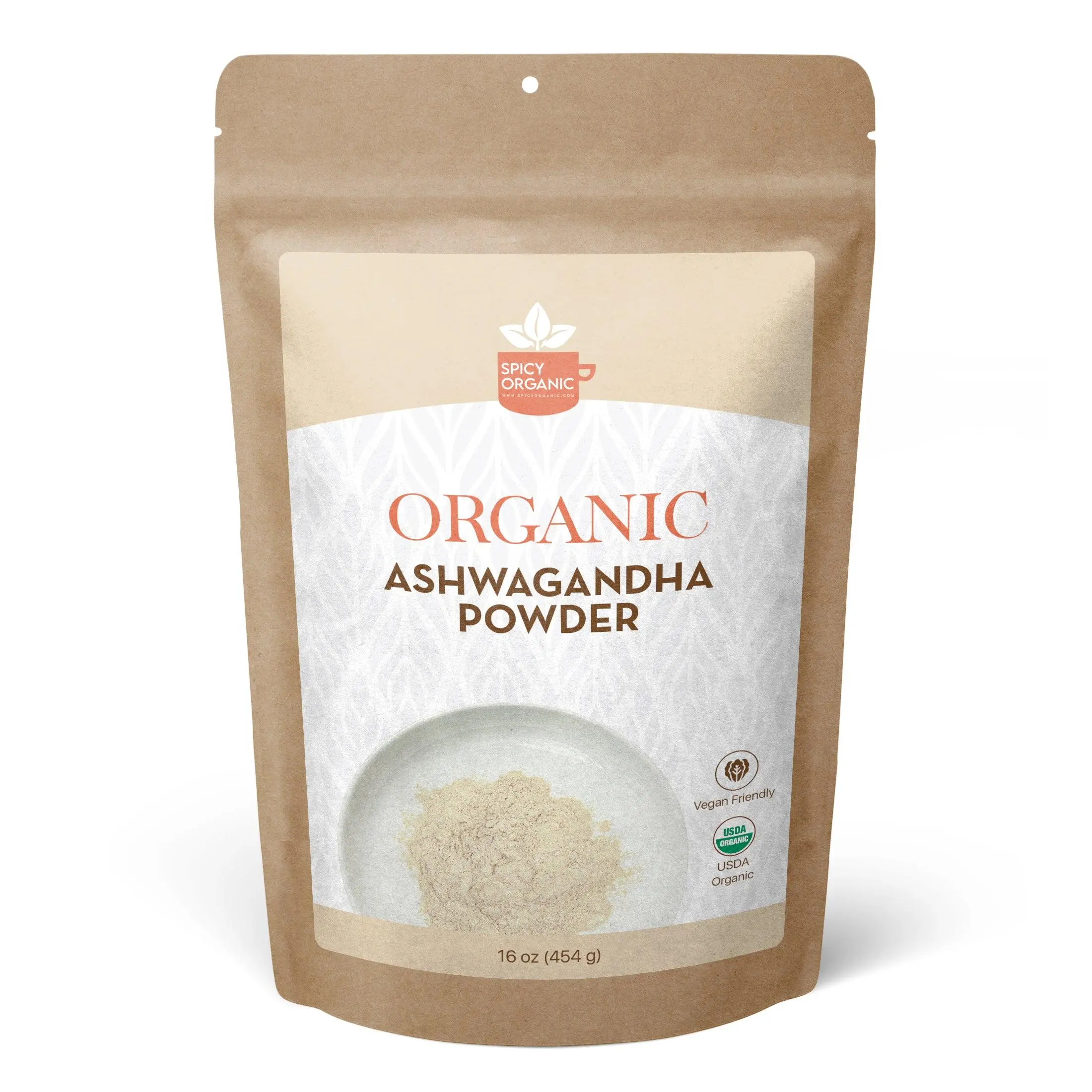 Organic Ashwagandha (Ashwa Gandha) Root Powder - USDA Certified Withania Somnifera from India, 16 oz Hydration Powder
