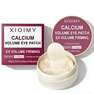60pcs Calcium & Collagen Moisturizing Eye Mask Eye Patch, Skincare, Anti-Wrinkle, Deep Hydration, Contains Hyaluronic Acid, Golden Color