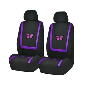 2 Seat (4pcs) Car Seat Covers, Butterfly Embroidery, All-Season Universal Fit, Suitable for Sedan and Suv, Durable Design