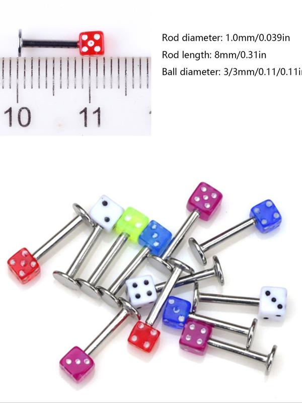 100pcs Stainless Steel Body Jewelry Set, Belly Rings Tongue Piercings Eyebrow Nose Lip Studs, 20 Models, Casual Colorblock Style, Nose Piercings Kit