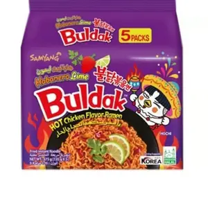 Samyang Korean Buldak Habanero Lime Hot Chicken Instant Ramen Noodle, each  pack 140g