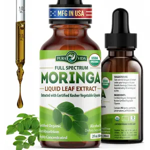 Moringa Extract Drops - Pura Vida  Moringa. Energy, Metabolism, & Immune Support. 2oz. 30 Servings. Supplement Healthcare