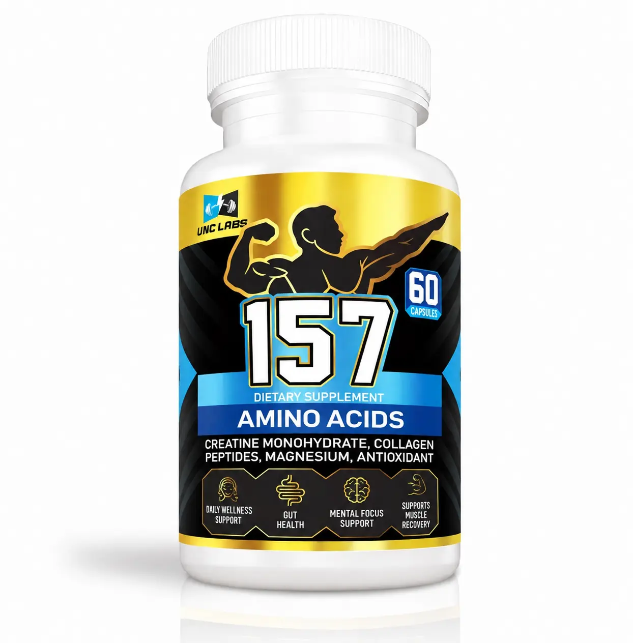 157 Amino Blend + Creatine, Magnesium & Collagen Capsules | Daily Nutritional Support | Clean Formula | 60 Count
