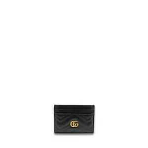 Pre-owned GUCCI Leather Small Leather Goods Marmont Card Case
