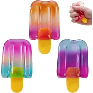 3PCS Ice Cream Squeeze Squishy, Ice Cream Cone Squishy, Slow Rise Sensory Fidget Toy,Party Favors Summer Sensory Stress Relief