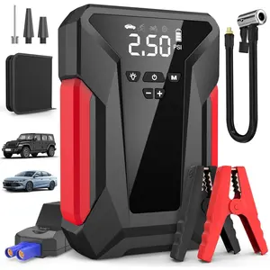 Jump Starter with Air Compressor,4000A Portable Car Battery Jump Starter (10L Gas/8.5L Diesel), 12V Battery Charger Booster,150PSI Auto-Shutoff Tire Inflator,Portable Jumper Cables, LED Light (Black),cars accessories