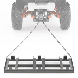 Garvee Upgraded Heavy Duty 6FT Drag Harrow Driveway Grader – Rugged Tow Behind Lawn Leveling Tool with Chain – Robust Power Rake for Gravel, Sand, Soil, Hay – Attachment for ATV, UTV, Tractor, Mower – Field, Yard, Pasture
