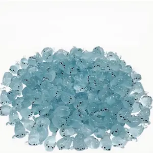 10 Glow-In-The-Dark Mini Seal Resin Animal Sculptures, Decorations, Figurines, Creative Desktop Home Ornament Gift, Random Shapes, Cute Cartoon Glowing Ocean Animals Models