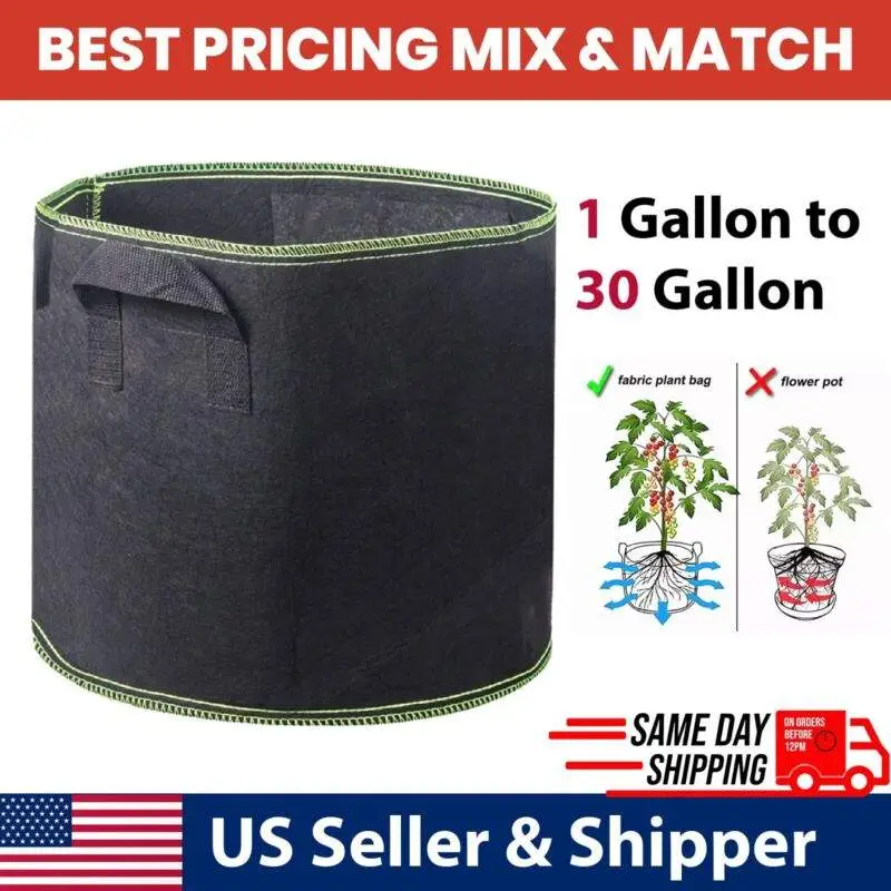 Best Aeration Fabric Vegetable Garden Plant Grow Bags 1,2,3,5,7,10,1