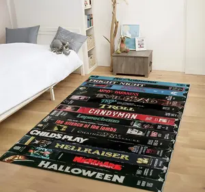 Vhs Case Design, Themed Horror, Movie Room Rug, Livingroom Rug, Room Mat, Classic Horror Movies Decor, Nostalgic Decor, Gamer Room Rug