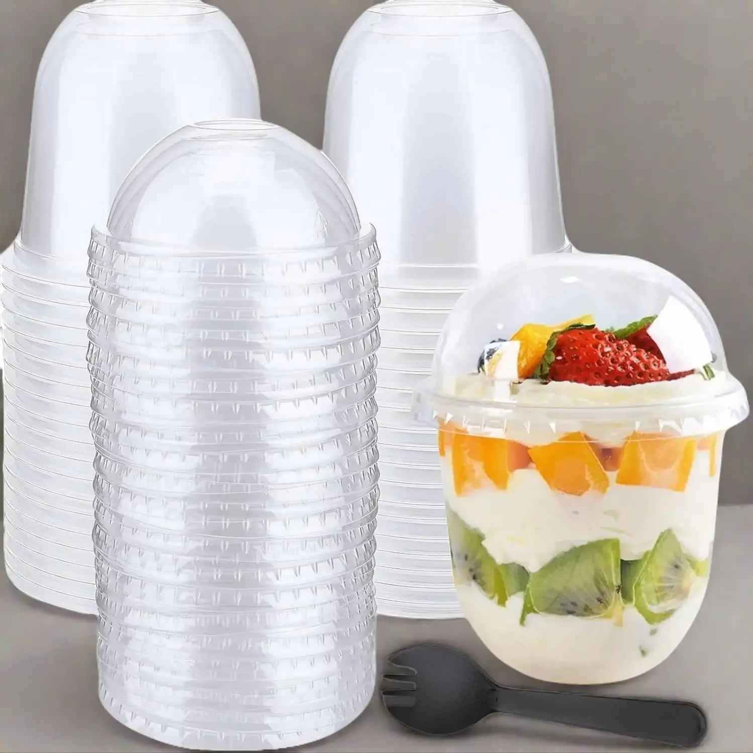 Reusable Transparent Clear Plastic Cups with Lids and Spoons, 30 Pack, 12 Oz,  Perfect for Weddings, Thanksgiving, Halloween, Christmas Parties - TikTok  Shop