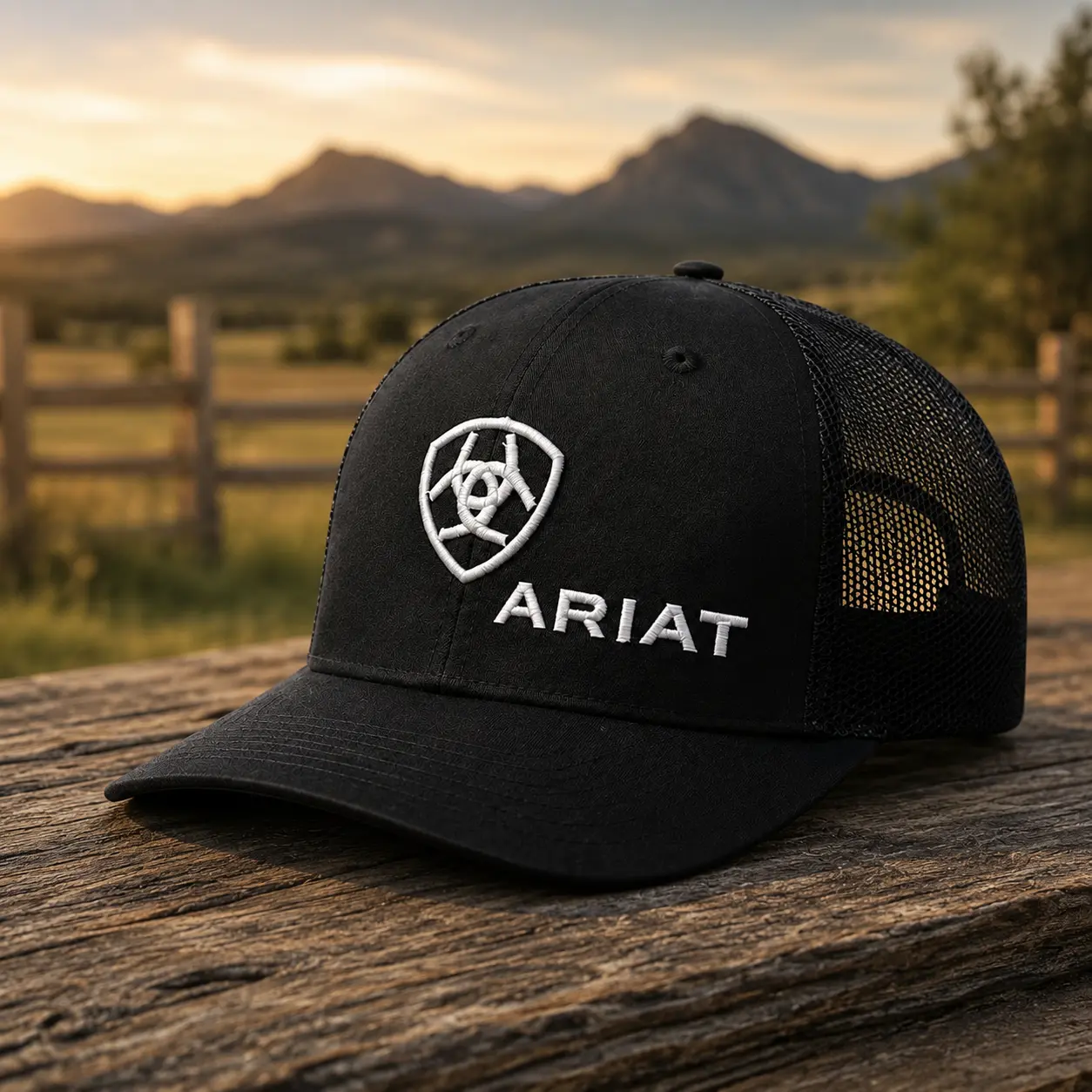 Black Embroidered Trucker Hat, Western Cowboy Mesh Cap, Ranch Rodeo Snapback Hat, Country Farm Style Men’s Baseball Cap