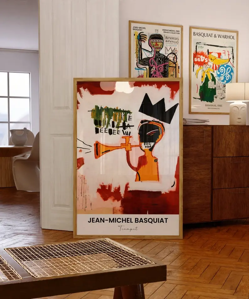 Basquiat, Jean Michel Basquiat, Basquiat print, poster Dorm decor, Dorm room art, Pop art, abstract art v3