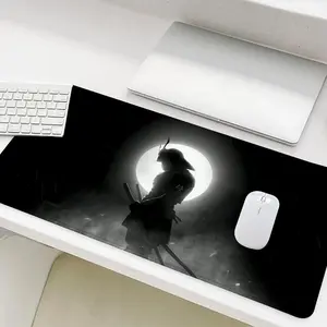 Samurai Design Mouse Pad, 1 Count Large Gaming Mouse Pad, Office Keyboard Pad, Non-slip Computer Mat, Gift for Teenager & Friend