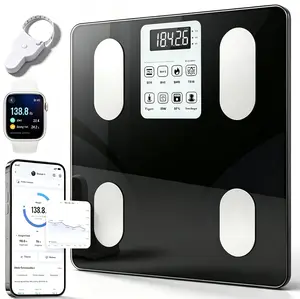 Smart Scale for Body Weight, BMI Weighing Body Fat Scale with Smartphone App, Accurate Body Composition Scale, Body Age Check, Compact Size, 400lb, Healthcare, Gym, Diet, Sports Smartscale