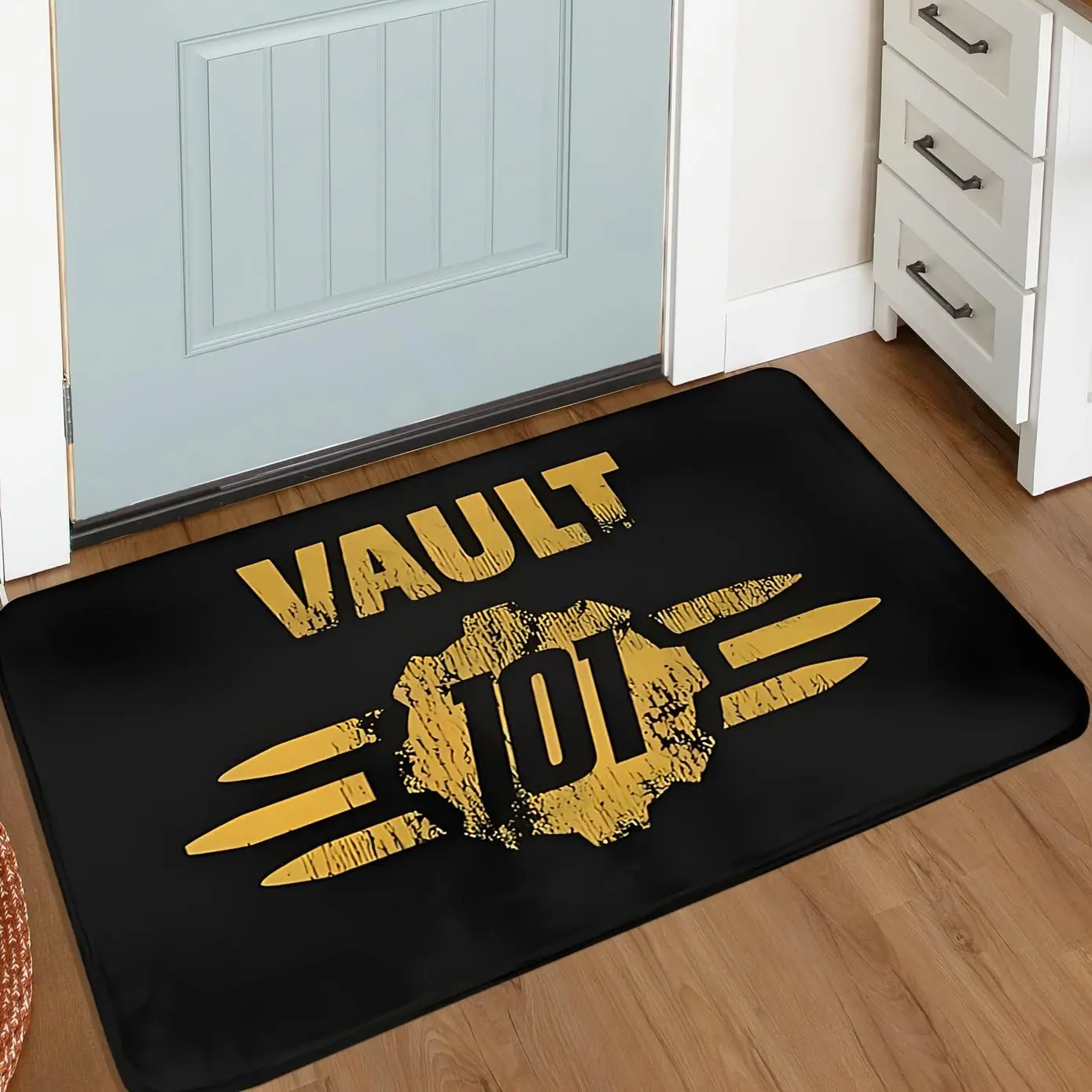 A Welcome Mat Featuring Fallout Depicting The Worn Vault 101 Suitable for Indoor And Outdoor Entrances Bathroom Carpets Decorative Front Door Mats Kitchen Mats Porch Mats And Home Decor