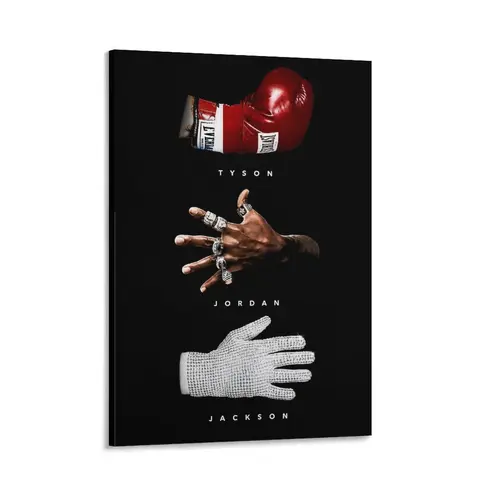 Sports Legends Art, Tyson Jordan Jackson Icon Poster Print, GOAT Motivational Decor for Man Cave, Office, Gym Room, Premium Artwork for Sports Fans