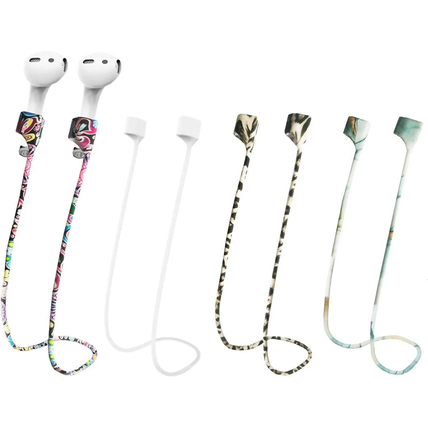 SQ-HPS002 Magnetic Anti-Lost Lanyard for Wireless AirPods Earbuds, Colorful Soft Silicone Sports Neck Rope Cord, Audio Accessory