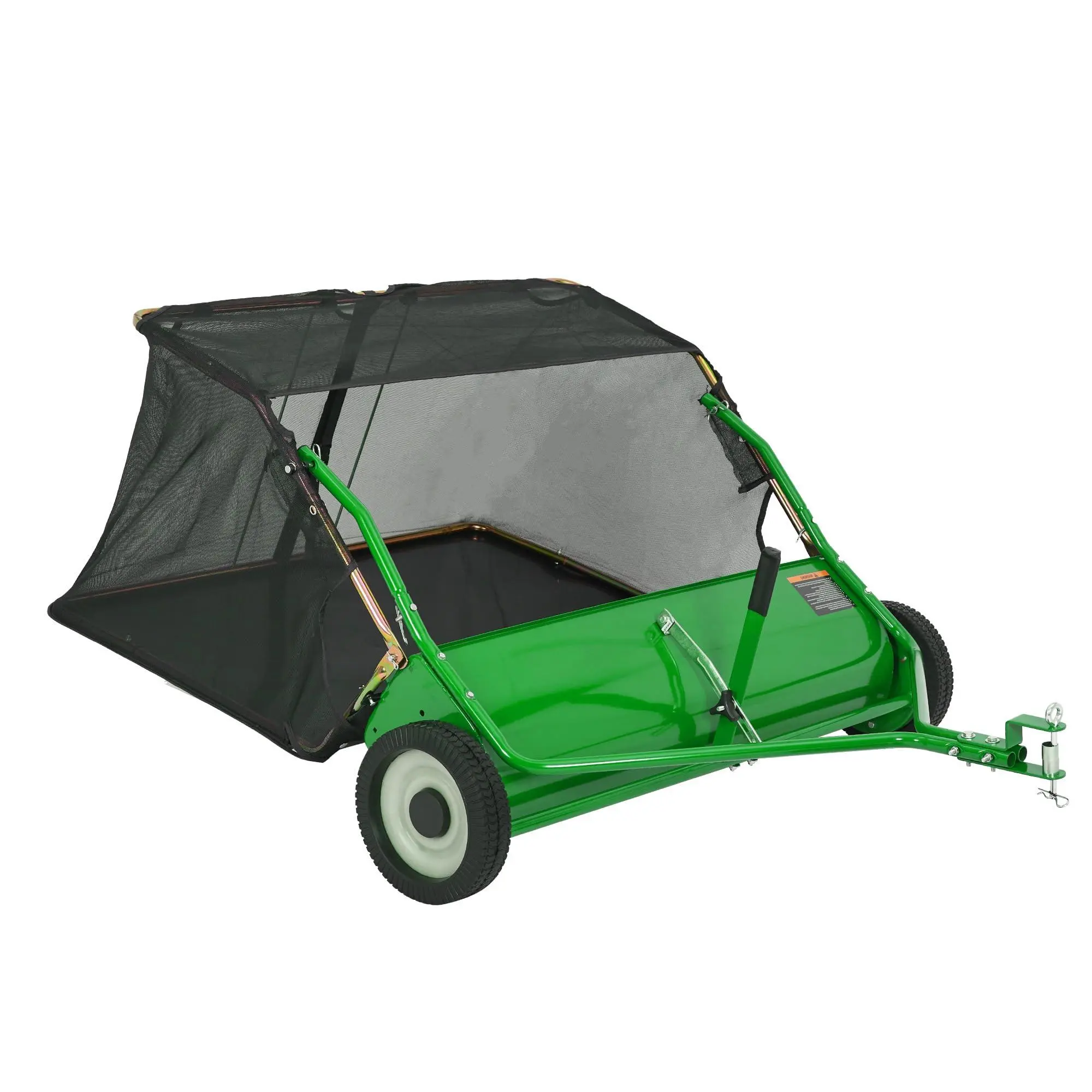 48" Tow Behind Lawn Sweeper, 16 cu.ft. Large Capacity Leaf Collection Bag