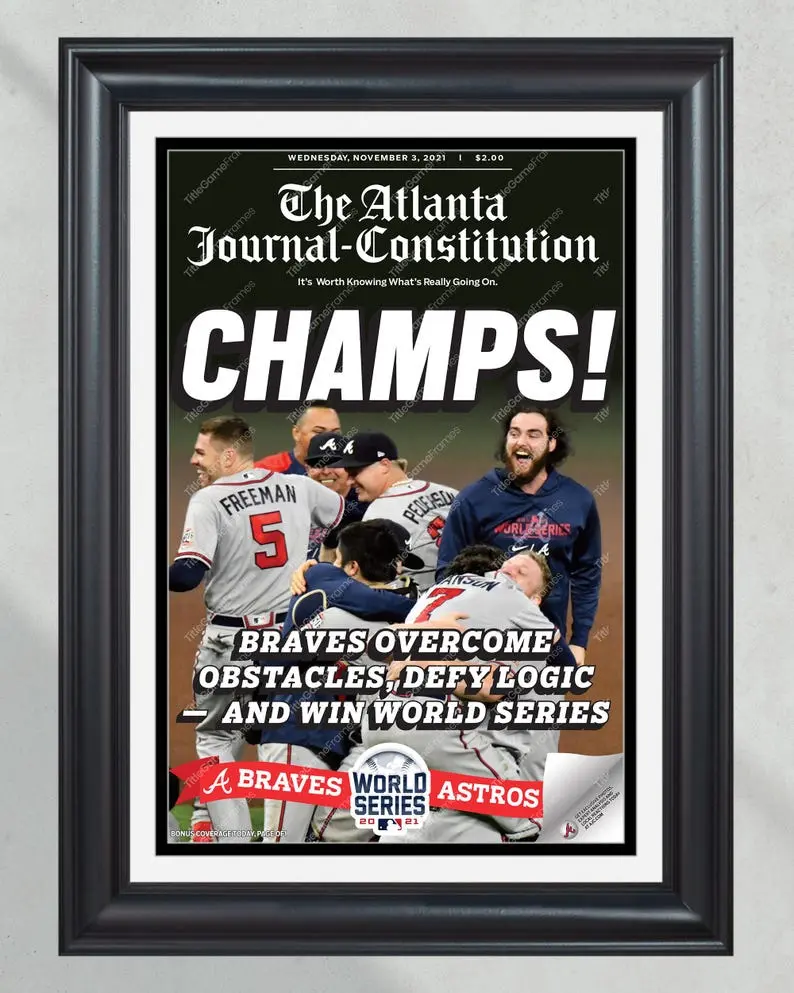 Atlanta Braves 2021 World Series Champions Journal-Constitution Poster - Wall Art