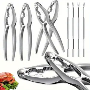 8PCS Lobster Crackers and Picks Set, Crab Leg Cracker Tools, Stainless Steel Seafood Crackers & Forks Nut Cracker Set for Eating Stake Support Kitchen Utensils