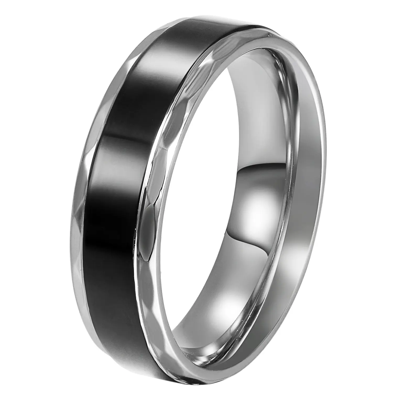 OIDEA Matte Black Vintage Stainless Steel Couple Ring Set - Minimalist Band for Female, Dark Aesthetic Style, Ring Stack for Anniversary Valentine Gift