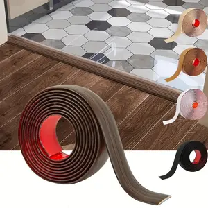 Self-Adhesive Wood Grain Floor Edge Strip, Reusable PVC Threshold Stitching, Matte Finish, Realistic Wood Pattern, Easy Installation, Durable Pvc Material