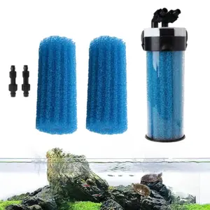 1Set PVC Aquarium External Filter Barrel, Pre-Filter for Freshwater and Saltwater Tanks, Non-Powered Fish Tank Accessory with Inlet/ Outlet Tubes